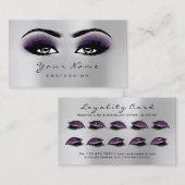 Loyalty Kaart 10 Makeup Lashes Extension Grey Plum (Voorkant / Achterkant)