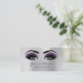 Loyalty Kaart 10 Makeup Lashes Extension Grey Plum (Staand voorkant)