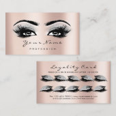 Loyalty Kaart 10 Makeup Lashes Extension Grey Roos (Voorkant / Achterkant)