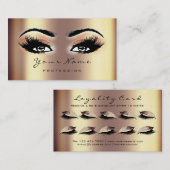 Loyalty Kaart 10 Makeup Lashes Extension Sepia Gol (Voorkant / Achterkant)