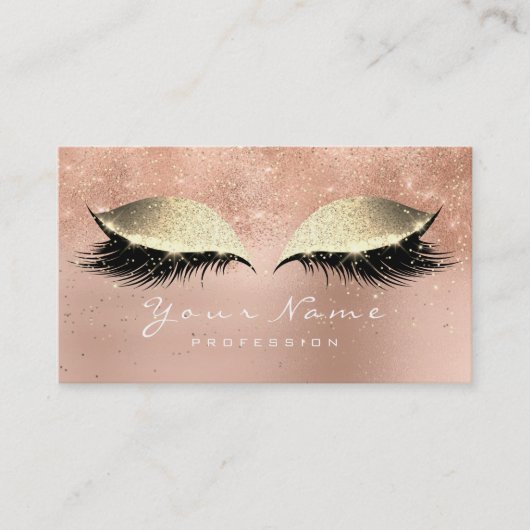 Loyalty Kaart 10 Makeup Lashes Pink Rose Gold Lux (Voorkant)