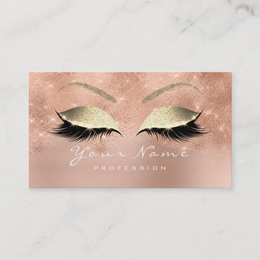 Loyalty Kaart 10 Makeup Lashes Roos Gold Glitter (Voorkant)