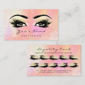 Loyalty Kaart 10 Makeup Lashes Uitbreidingsroze (Voorkant / Achterkant)