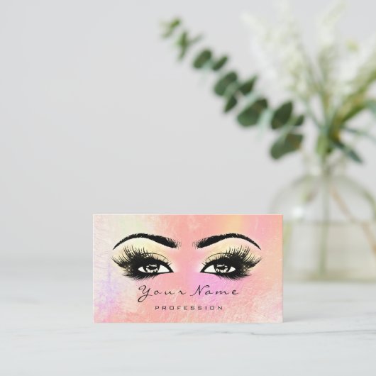Loyalty Kaart 10 Makeup Lashes Uitbreidingsroze (Staand voorkant)