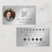 Loyalty Kaart 10 Punch Crown Silver QR Logo Foto Visitekaartje (Voorkant / Achterkant)