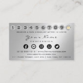 Loyalty Kaart 10 Punch Crown Silver QR Logo Foto Visitekaartje (Achterkant)