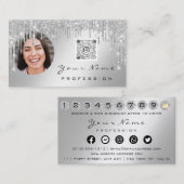 Loyalty Kaart 10 Punch Crown Silver QR Logo Foto Visitekaartje (Voorkant / Achterkant)