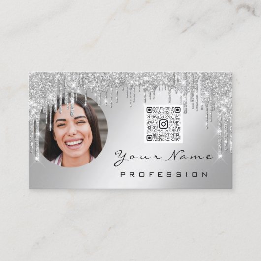 Loyalty Kaart 10 Punch Crown Silver QR Logo Foto Visitekaartje (Voorkant)
