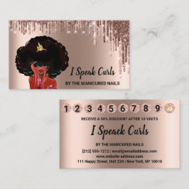 Loyalty Kaart 10 Punch Curly Hair Drips Bourgogne Visitekaartje