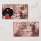 Loyalty Kaart 10 Punch Curly Hair Drips Roos Alyaa Visitekaartje (Voorkant / Achterkant)