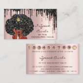 Loyalty Kaart 10 Punch Curly Hairdresser Crown Visitekaartje (Voorkant / Achterkant)