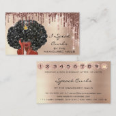 Loyalty Kaart 10 Punch Curly Hairdresser Girl Visitekaartje (Voorkant / Achterkant)