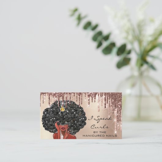 Loyalty Kaart 10 Punch Curly Hairdresser Girl Visitekaartje (Staand voorkant)