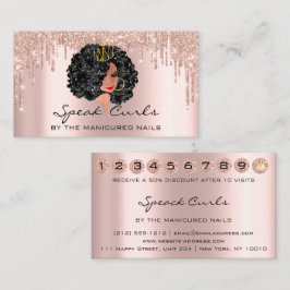 Loyalty Kaart 10 Punch Golden Crown Roos Hair Visitekaartje