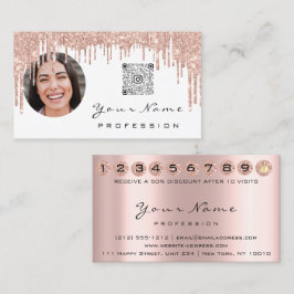 Loyalty Kaart 10 Punch Golden Crown Roos QR Foto Visitekaartje