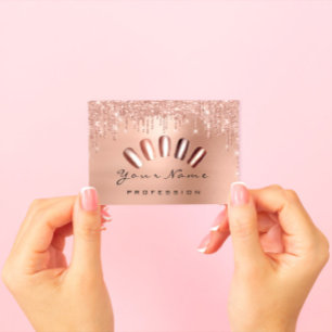 Loyalty Kaart 10 Punch Golden Grown Roos Nails Visitekaartje