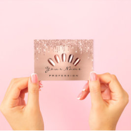 Loyalty Kaart 10 Punch Golden Grown Roos Nails Visitekaartje