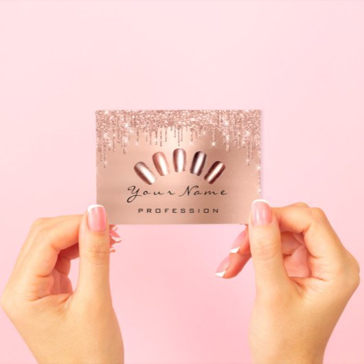 Loyalty Kaart 10 Punch Golden Grown Roos Nails Visitekaartje