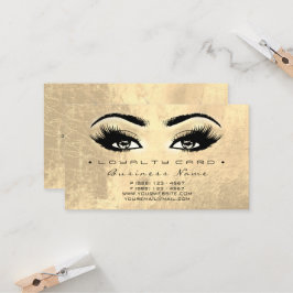 Loyalty Kaart 6 Beauty Lash Extesion Gold Makeup