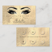Loyalty Kaart 6 Beauty Lash Extesion Gold Makeup (Voorkant / Achterkant)