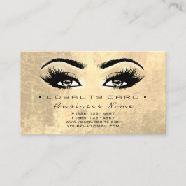 Loyalty Kaart 6 Beauty Lash Extesion Gold Makeup