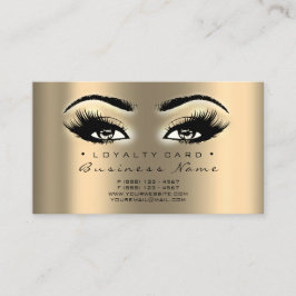 Loyalty Kaart 6 Beauty Lashes Gold Makeup Artist