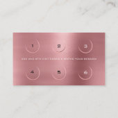 Loyalty Kaart 6 Beauty Lashes Roos Pink Gold Bean (Achterkant)