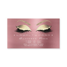 Loyalty Kaart 6 Beauty Lashes Roos Pink Gold Bean