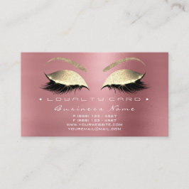 Loyalty Kaart 6 Beauty Lashes Roos Pink Gold Bean