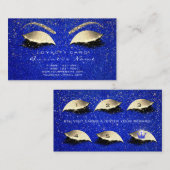 Loyalty Kaart 6 Beauty Makeup Lash Gold Crown Blue (Voorkant / Achterkant)