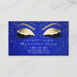 Loyalty Kaart 6 Beauty Makeup Lash Gold Crown Blue
