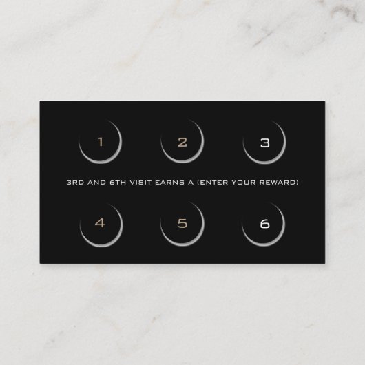 Loyalty Kaart 6 Beauty Salon Blauwgroen Blue Glitt (Achterkant)