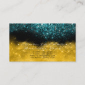 Loyalty Kaart 6 Beauty Salon Blauwgroen Blue Glitt (Voorkant)