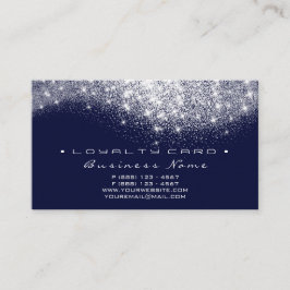 Loyalty Kaart 6 Beauty Salon Gray Navy Glitter