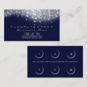 Loyalty Kaart 6 Beauty Salon Gray Navy Glitter (Voorkant / Achterkant)
