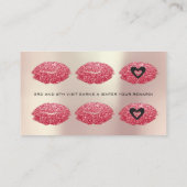 Loyalty Kaart 6 Beauty Salon Kiss Red Hearts Lips (Achterkant)