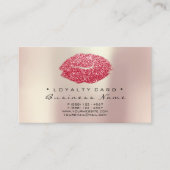 Loyalty Kaart 6 Beauty Salon Kiss Red Hearts Lips (Voorkant)