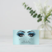 Loyalty Kaart 6 Beauty Salon Lash Aqua Roze Blauw (Staand voorkant)