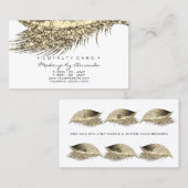 Loyalty Kaart 6 Beauty Salon Lash Black White Gold (Voorkant / Achterkant)