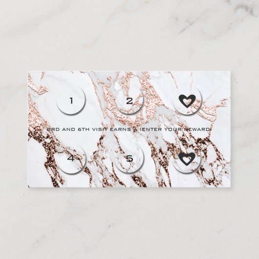 Loyalty Kaart 6 Beauty Salon Lash Copper Marble (Achterkant)