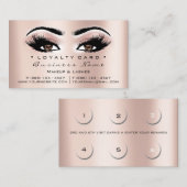 Loyalty Kaart 6 Beauty Salon Lash Makeup Roos Brow (Voorkant / Achterkant)