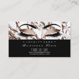 Loyalty Kaart 6 Beauty Salon Lash Marble Copper VI