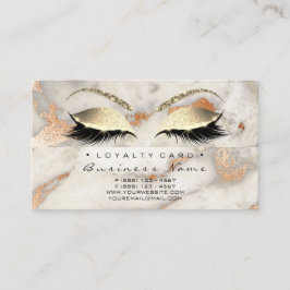 Loyalty Kaart 6 Beauty Salon Lash Marble Coral Gra