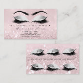 Loyalty Kaart 6 Beauty Salon Lash Pink Rose Gray (Voorkant / Achterkant)