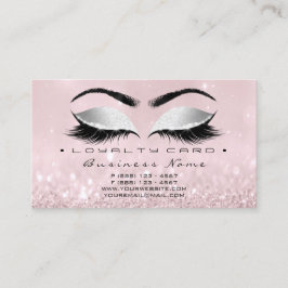 Loyalty Kaart 6 Beauty Salon Lash Pink Rose Gray