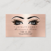 Loyalty Kaart 6 Beauty Salon Lash Roos Gold Pink (Voorkant)