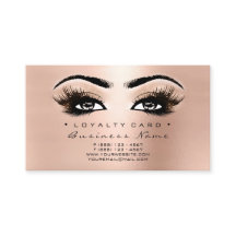 Loyalty Kaart 6 Beauty Salon Lash Roos Gold Pink