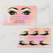 Loyalty Kaart 6 Beauty Salon Lash Roos Roze Peach (Voorkant / Achterkant)
