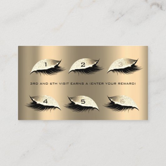 Loyalty Kaart 6 Beauty Salon Lash Spark Gold Drive (Achterkant)