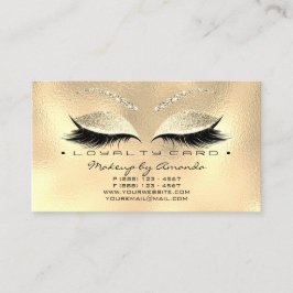 Loyalty Kaart 6 Beauty Salon Lashes Champaigne Gol